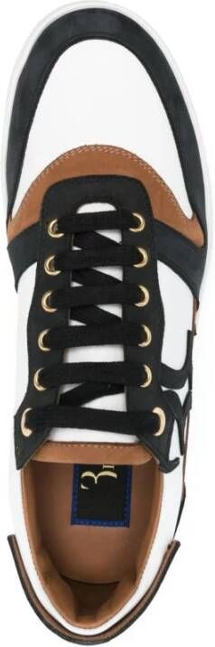 Billionaire Witte Leren Casual Lo-Top Sneakers Multicolor Heren