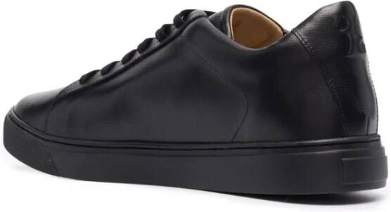 Billionaire Zwarte leren lage sneakers crest Black Heren