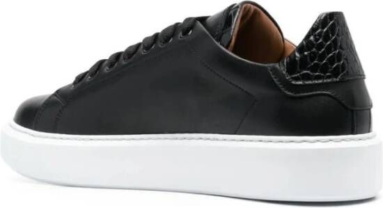 Billionaire Zwarte Leren Mid-Top Platform Sneakers Black Heren