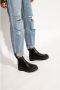 Birkenstock Zwarte Leren Laarzen met Rubberen Zool Black Dames - Thumbnail 4