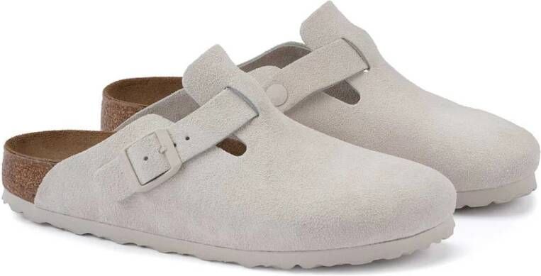 Birkenstock Antiek Wit Suède Klompen White Heren