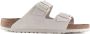 Birkenstock Antiek Wit Suède Leren Sliders White Heren - Thumbnail 12