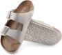 Birkenstock Antiek Wit Suède Leren Sliders White Heren - Thumbnail 13