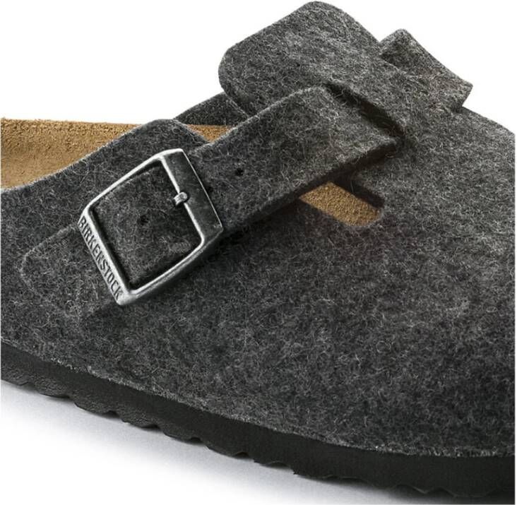 Birkenstock Antraciet Wol Vilt Unisex Klompen Gray Dames