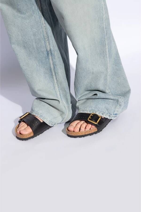 Birkenstock Arizona Bold Gap Slides Black Heren