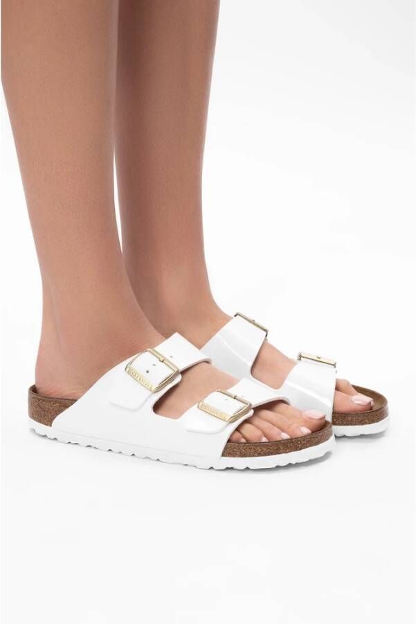 Birkenstock Arizona BS leren slides White Dames