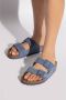 Birkenstock Lichtblauwe Leren Sandalen voor Blue - Thumbnail 8