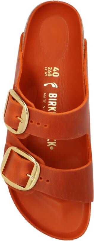 Birkenstock Arizona Bug Buckle slides Brown Dames