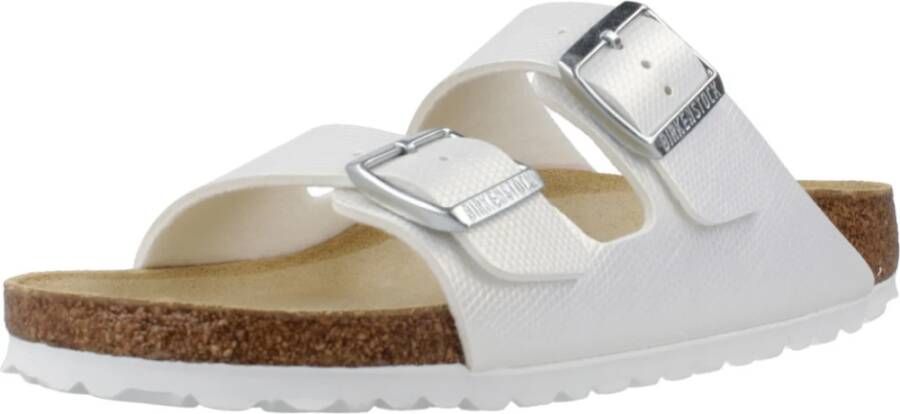 Birkenstock Arizona Embossed Slippers White Dames