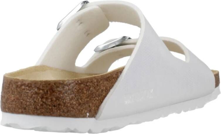 Birkenstock Arizona Embossed Slippers White Dames