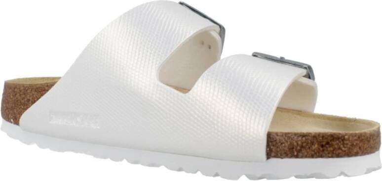 Birkenstock Arizona Embossed Slippers White Dames