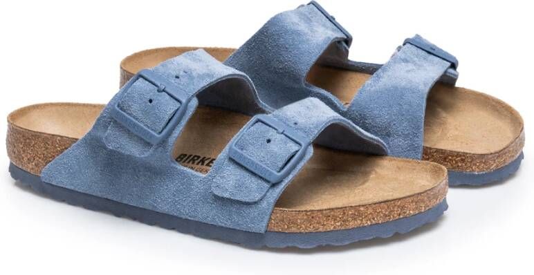 Birkenstock Arizona Blauwe Lederen Sandalen Blue Heren