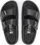 Birkenstock Zwarte Leren Verstelbare Strap Sandalen Black Dames - Thumbnail 14