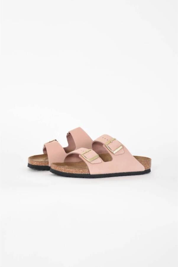 Birkenstock Arizona Sandalen Kurk Latex Leer Pink Dames
