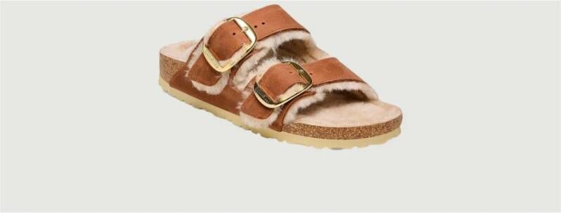 Birkenstock Arizona Sandalen met Grote Gesp Brown Dames