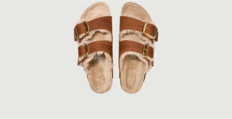Birkenstock Arizona Sandalen met Grote Gesp Brown Dames