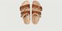 Birkenstock Sandalen van suède leer met verstelbare bandjes Beige Dames - Thumbnail 4