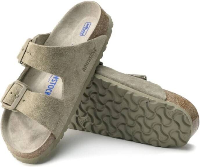 Birkenstock Arizona SFB Regular Faded Khaki Sandalen Green Heren