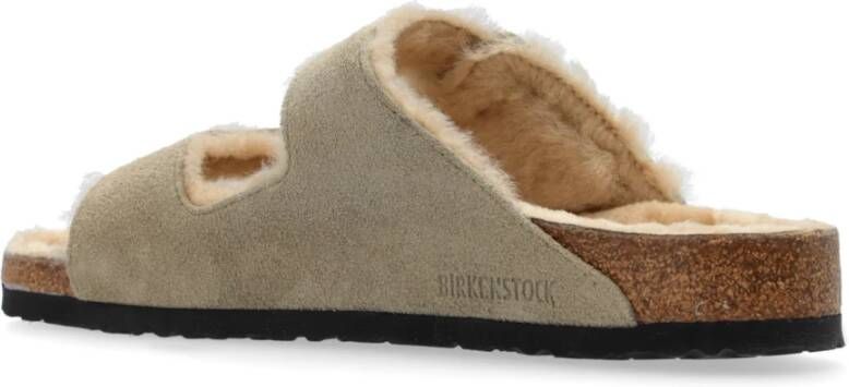 Birkenstock Arizona Schapenvacht Slippers Beige Heren