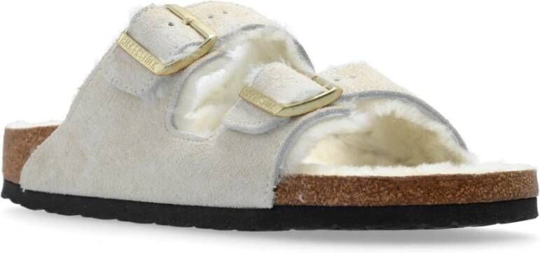 Birkenstock `Arizona Shearling` Pantoffels Beige Dames