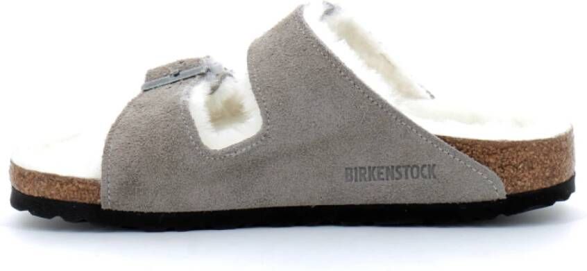 Birkenstock Arizona Shearling Sandalen Grijs Heren