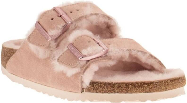 Birkenstock Arizona Shearling Sandalen Roze Dames