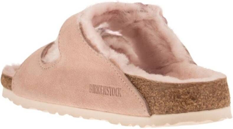 Birkenstock Arizona Shearling Sandalen Roze Dames