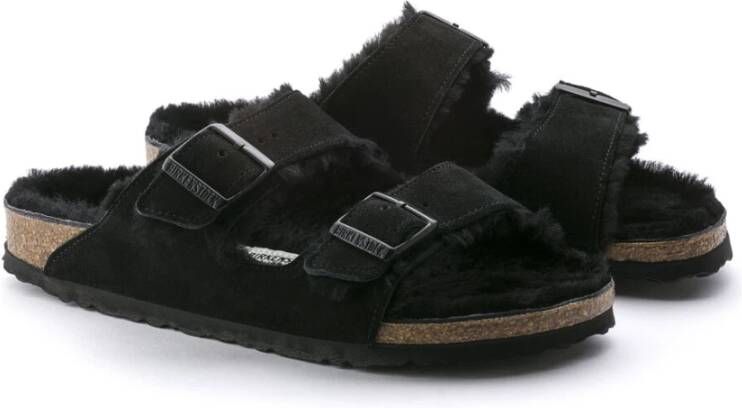 Birkenstock Arizona Shearling Sandalen Zwart Heren