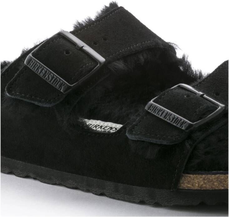 Birkenstock Arizona Shearling Sandalen Zwart Heren