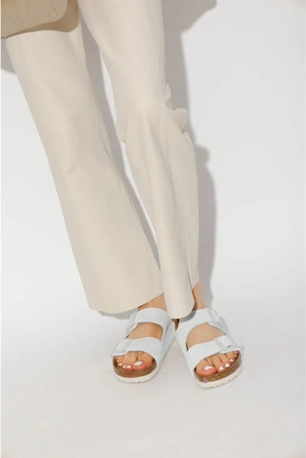 Birkenstock Crème Arizona Slides Beige Dames