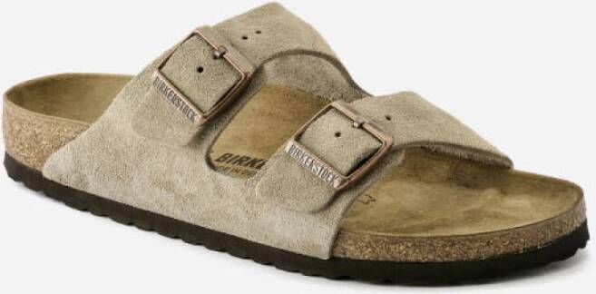 Birkenstock Arizona Suede Sandalen Beige Heren