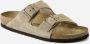 Birkenstock Arizona Suede Sandalen Beige Heren - Thumbnail 2