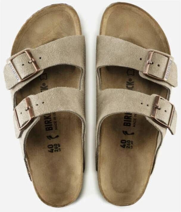 Birkenstock Arizona Suede Sandalen Beige Heren