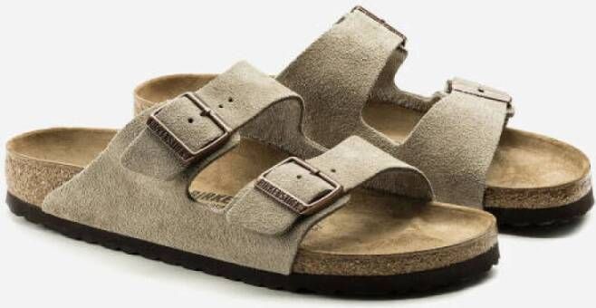 Birkenstock Arizona Suede Sandalen Beige Heren