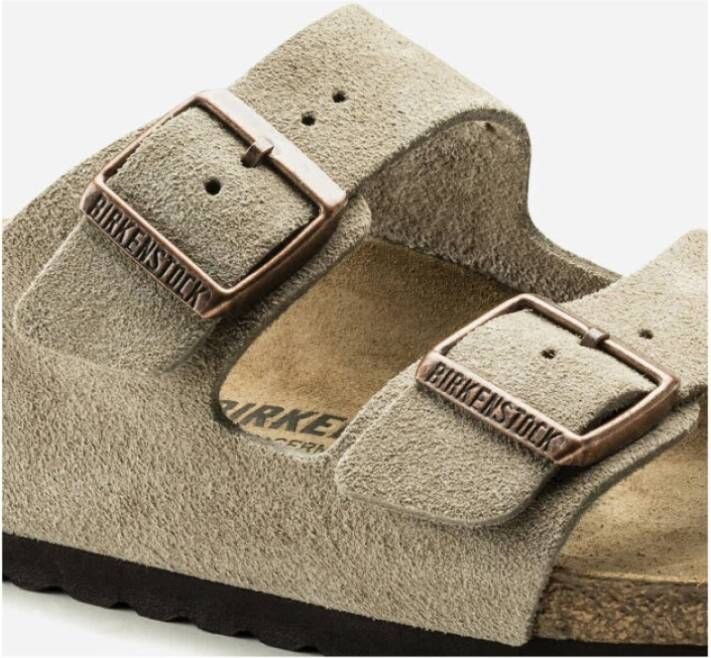 Birkenstock Arizona Suede Sandalen Beige Heren