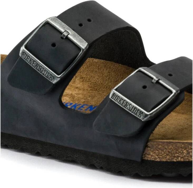 Birkenstock Arizona Zwarte Leren Sandalen Black Heren