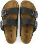 Birkenstock Arizona Zwarte Leren Sandalen Black Heren - Thumbnail 5