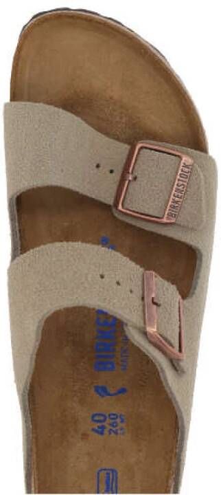 Birkenstock Beige Suède Platte Sandalen Beige Dames