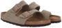 Birkenstock Beige Suède Platte Sandalen Beige Dames - Thumbnail 4