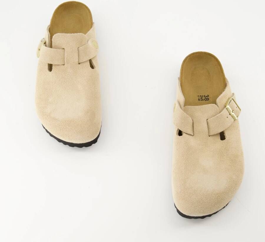 Birkenstock Beige Boston Muiltjes voor vrouwen