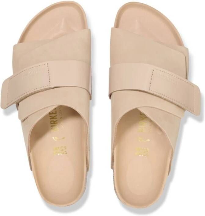 Birkenstock Kyoto Lederen Sandalen Beige Dames