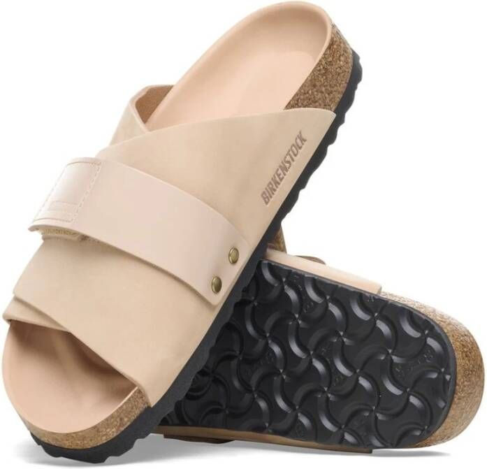Birkenstock Kyoto Lederen Sandalen Beige Dames