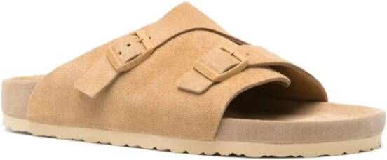 Birkenstock Suede Leren Sandalen Beige Dames