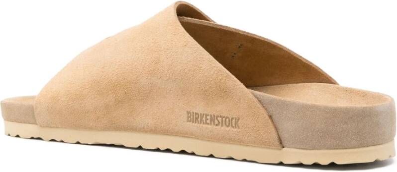 Birkenstock Suede Leren Sandalen Beige Dames