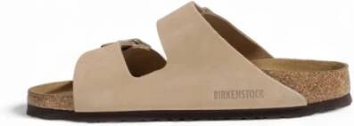 Birkenstock Beige Leren TwoStrap Sandaal Beige Dames