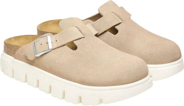 Birkenstock Leren Mules Beige Dames