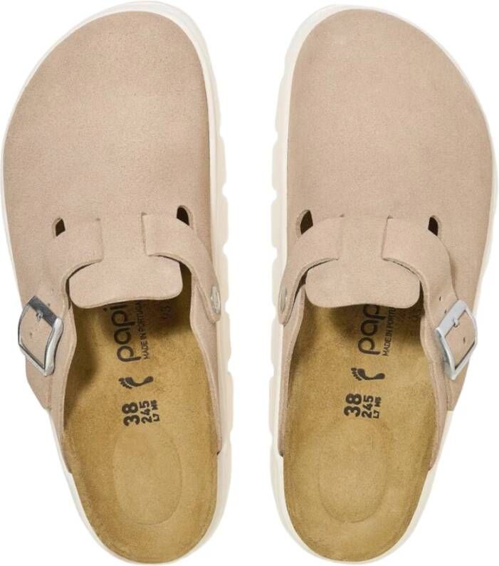 Birkenstock Leren Mules Beige Dames