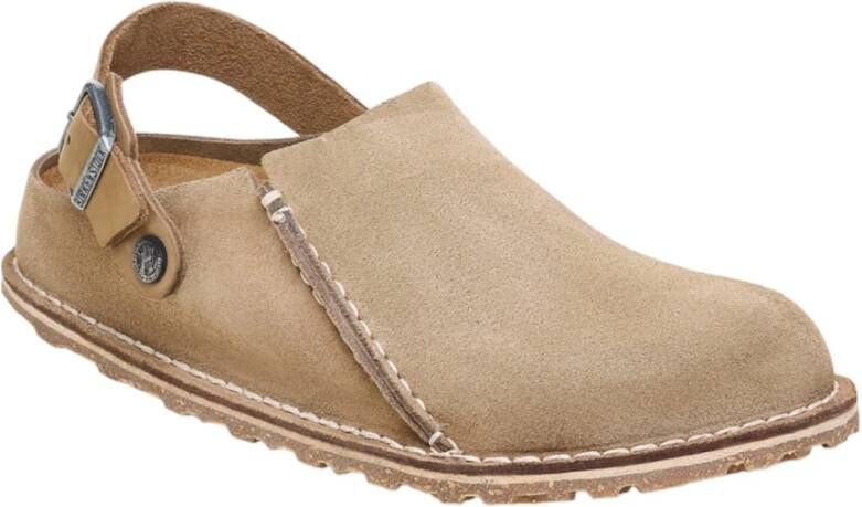 Birkenstock Lutry Premium Suède Leren Klompen Beige Heren