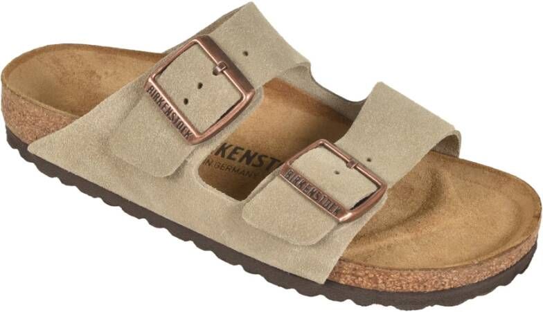 Birkenstock Arizona Suède Slippers Beige Unisex