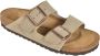 Birkenstock Arizona Suède Slippers Beige Unisex - Thumbnail 2